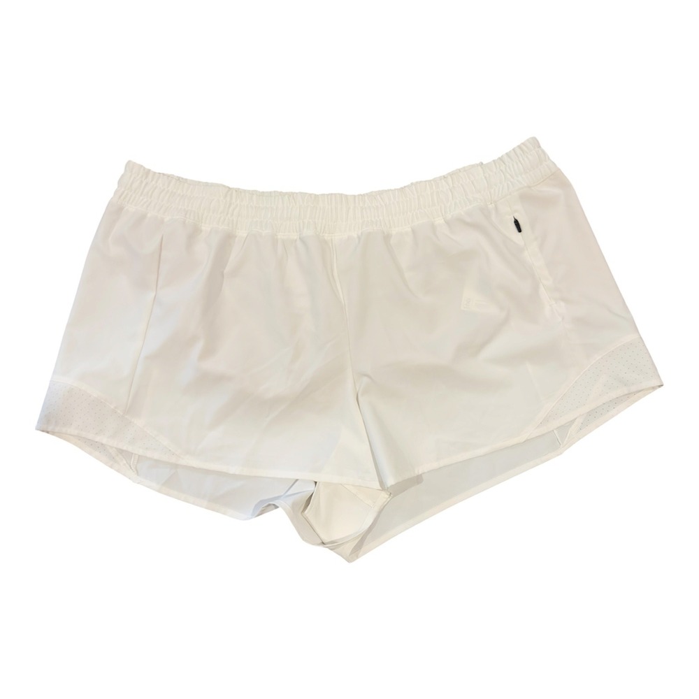 CALIA Womens Mid-Rise Infinity Run Shorts Pure White XXL NWT 3 Inch Inseam‎